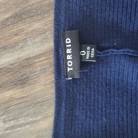 Torrid Women Cardigan Open Front Wrap Waterfall  sweater sz 0 (L/12) - Picture 3 of 8